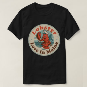 Camiseta Chapéu de Marinheiro de Lagosta Antiga e Divertida
