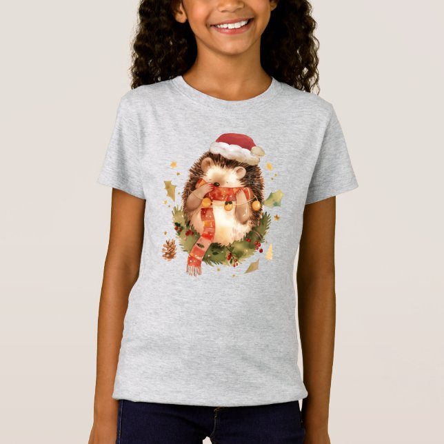 Camiseta Chapéu de Natal Bonito (Frente)