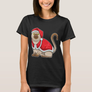 Camiseta Chapéu de Natal de gato