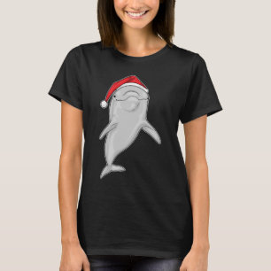 Camiseta Chapéu de Natal de Golfinho