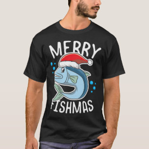 Camiseta Chapéu de Natal do Papai Noel, Amante de Pesca, Ch