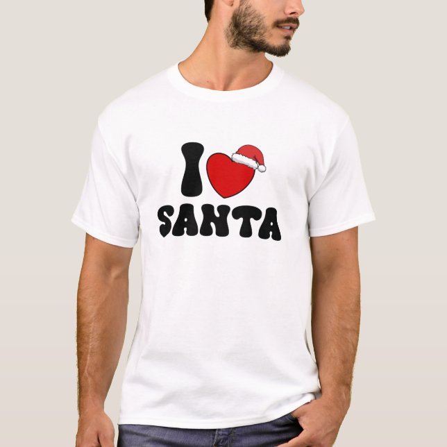 Camiseta Chapéu de Natal do Papai Noel do Coração (Frente)