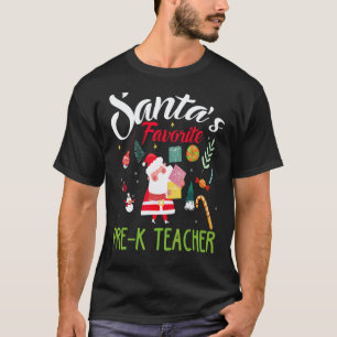 Camiseta Chapéu de Natal do Professor de Pré-Escola Favorit