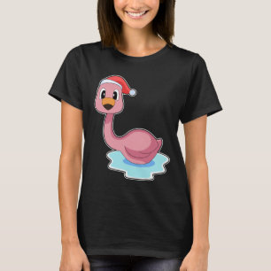 Camiseta Chapéu de Natal Flamingo