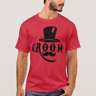 Camiseta Chapéu de Noivo Masculino Engajamento Fofo Casamen