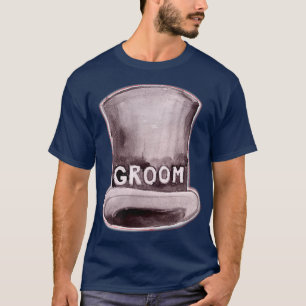 Camiseta Chapéu de Noivo Masculino Engraçado Compromisso Ca