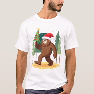 Camiseta Chapéu de Papai Noel Árvore de Natal Pé Grande (4)