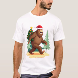 Camiseta Chapéu de Papai Noel Árvore de Natal Pé Grande (5)