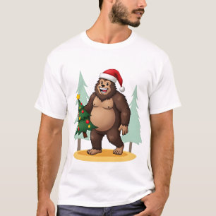 Camiseta Chapéu de Papai Noel Árvore de Natal Pé Grande (5)