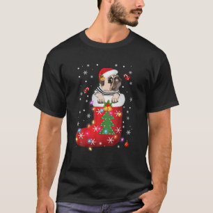 Camiseta Chapéu De Papai Noel Bonito Na Pata De Natal, Cão