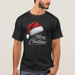 Camiseta Chapéu de Papai Noel Clássico Natal Vintage 