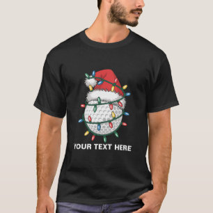 Camiseta Chapéu de Papai Noel com Bolas de Golfe Personaliz