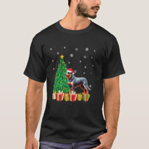 Camiseta Chapéu de Papai Noel de Iluminação da Árvore de Na