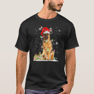 Camiseta Chapéu de Papai Noel de Natal do Pastor Alemão N