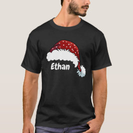 Camiseta Chapéu de Papai Noel de Natal Personalizado com No