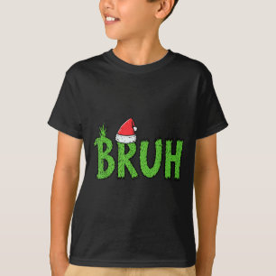 Camiseta Chapéu de Papai Noel Natal Bruh Engraçado Humor de