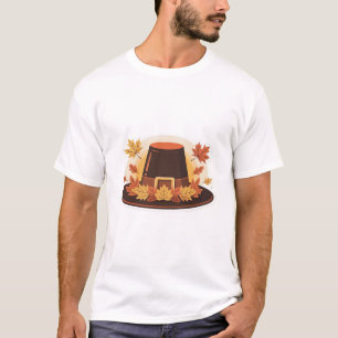 Camiseta Chapéu de Peregrino de Ação de Graças � Design de 