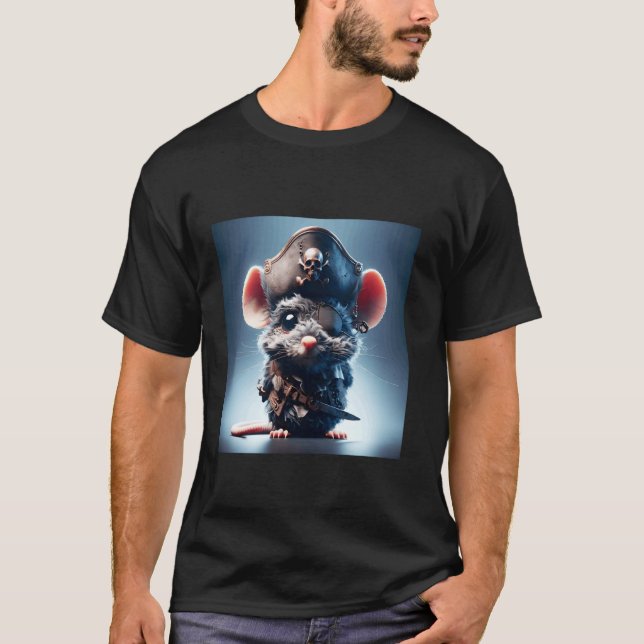 Camiseta Chapéu de Pirata de Rato Fantasia (Frente)