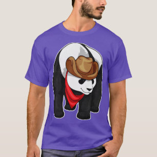 Camiseta Chapéu de vaqueiro Panda Cowboy