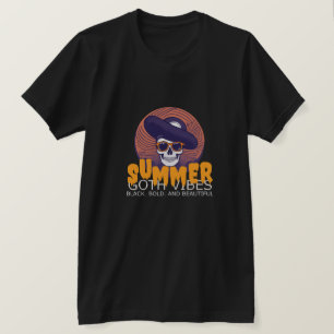 Camiseta chapéu de verão caveira