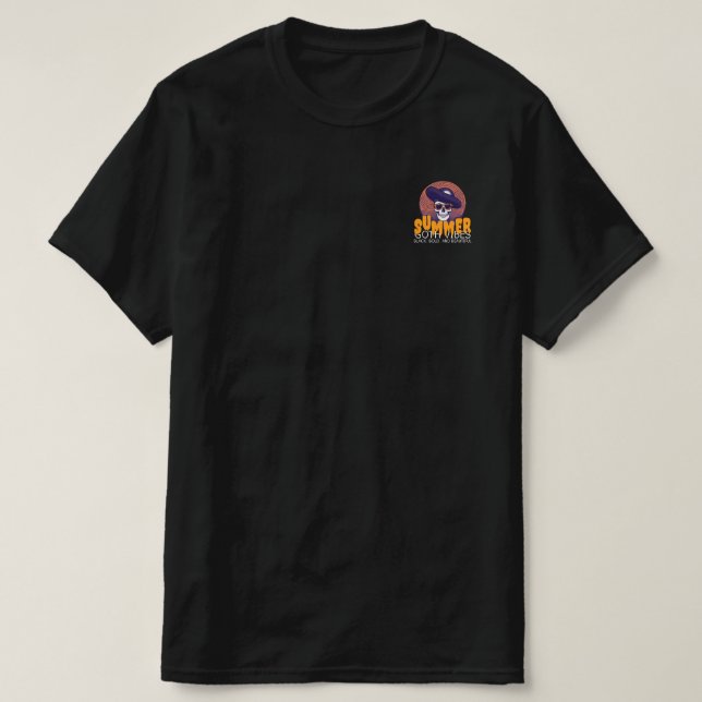 Camiseta chapéu de verão caveira (Frente do Design)