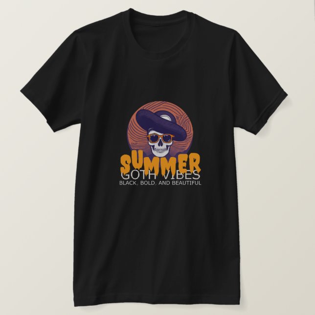 Camiseta chapéu de verão crânio (Frente do Design)