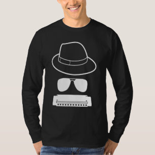 Camiseta Chapéu Do Jogador De Harmonia E Óculos De Sol