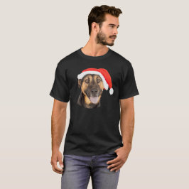 Camiseta Chapéu do papai noel do Natal do cão de german