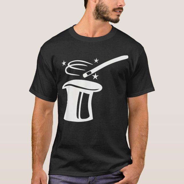 Camiseta Chapéu e palito de cima mágico (Frente)