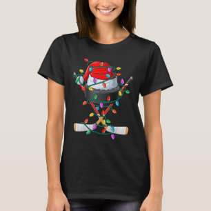 Camiseta Chapéu Esportivo de Natal de Hockey Xmas Santa Ll 