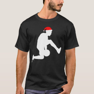 Camiseta Chapéu G do papai noel da silhueta do jogador de