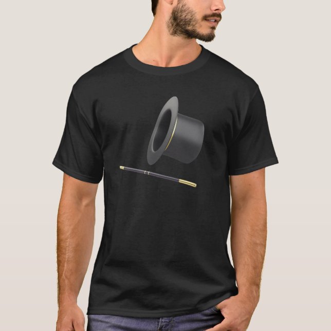 Camiseta Chapéu mago e varinha mágica (Frente)