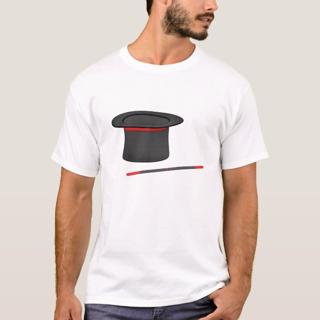 Camiseta Chapéu mago e varinha mágica (Frente)