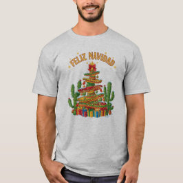 Camiseta Chapéu Mexicano Engraçado Árvore de Natal Feliz Na