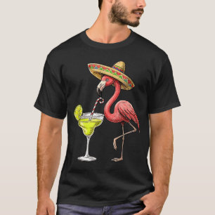 Camiseta chapéu mexicano flamingo margarita cinco de maio