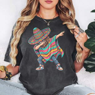 Camiseta Chapéu Mexicano Poncho Festa Divertida Dab