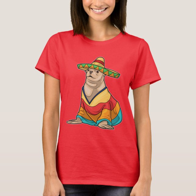 Camiseta Chapéu mexicano selado (Frente)