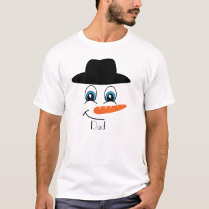 Camiseta Chapéu Preto Personalizado do Snowman com Nome Per