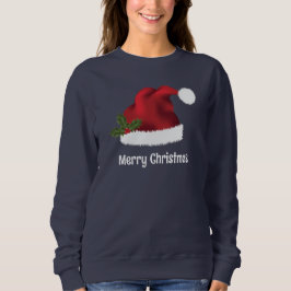 Camiseta Chapéu Vermelho de Papai Noel Com Azevinho de Nata