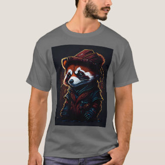 Camiseta chapéu vermelho giro vestindo panda