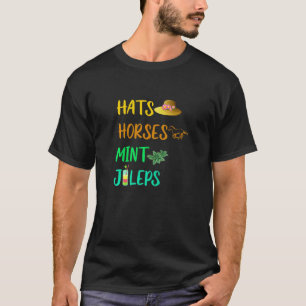 Camiseta Chapéus Cavalos Juleps de Hortelã Derby Corrida de