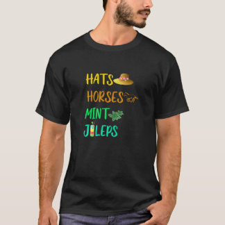 Camiseta Chapéus Cavalos Juleps de Hortelã Derby Corrida de