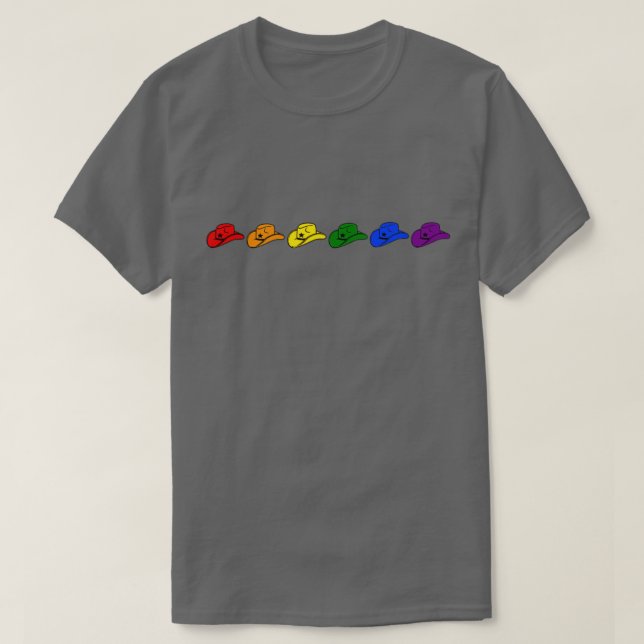 Camiseta chapéus de cowboy orgulho gay (Frente do Design)