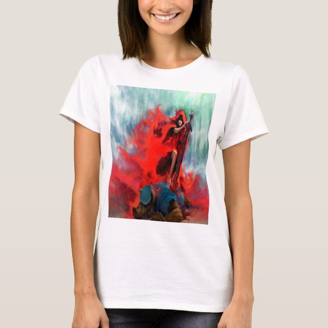 Camiseta Chapeuzinho Vermelho - O Vermelho põe o lobo (Frente)