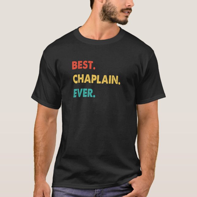 Camiseta Chaplain Profissão Retrô Melhor Capelão De Sempre (Frente)