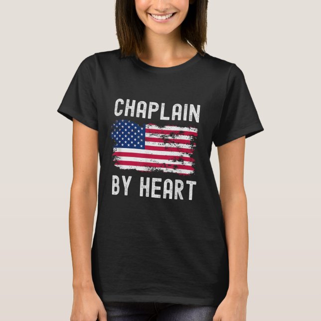 Camiseta Chaplain Usa Flag Profissão Retroativa (Frente)