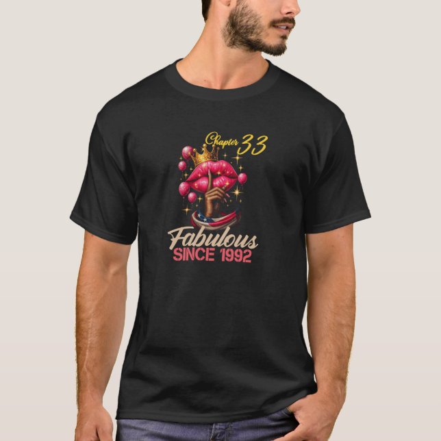 Camiseta Chapter 33 Fabulous Since 1992 Birthday Girl 33 Ye (Frente)