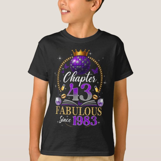 Camiseta Chapter 43 Since 1983 Purple Disco Ball 43rd Birth (Frente)