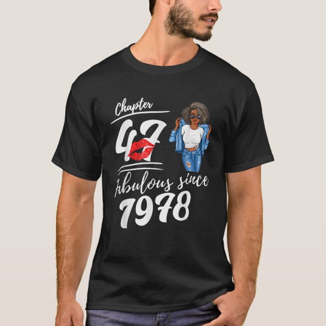 Camiseta Chapter 47 Fabulous Since 1978 47th Birthday Afro  (Frente)