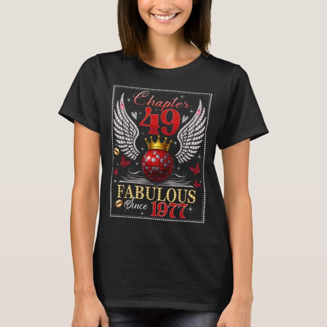 Camiseta Chapter 49 Fabulous Est. 1977 Disco Ball 49th Birt (Frente)